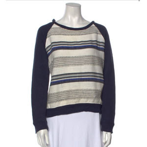 LEMLEM BOHO SWEATSHIRT LIGHTWEIGHT COTTON STRIPED LIGHT SWEATER WOMEN SIZE S
